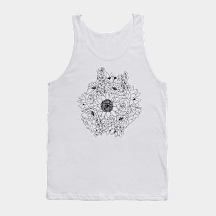 JULY Birth Month Flower Bouquet Design Tank Top